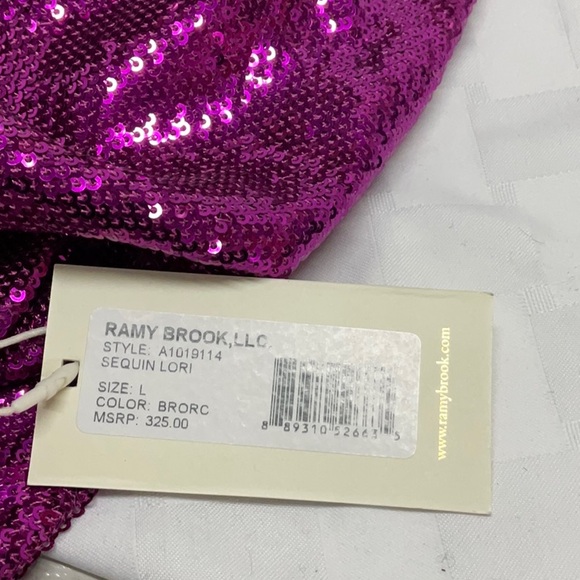 Ramy Brook Fuchsia Sequin Halter Blouse - Picture 3 of 4